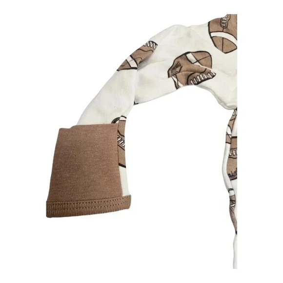 Preemie Football Footed Pajamas Bodysuit with Cuffed Sleeves and Zipper NWT - Picture 6 of 6